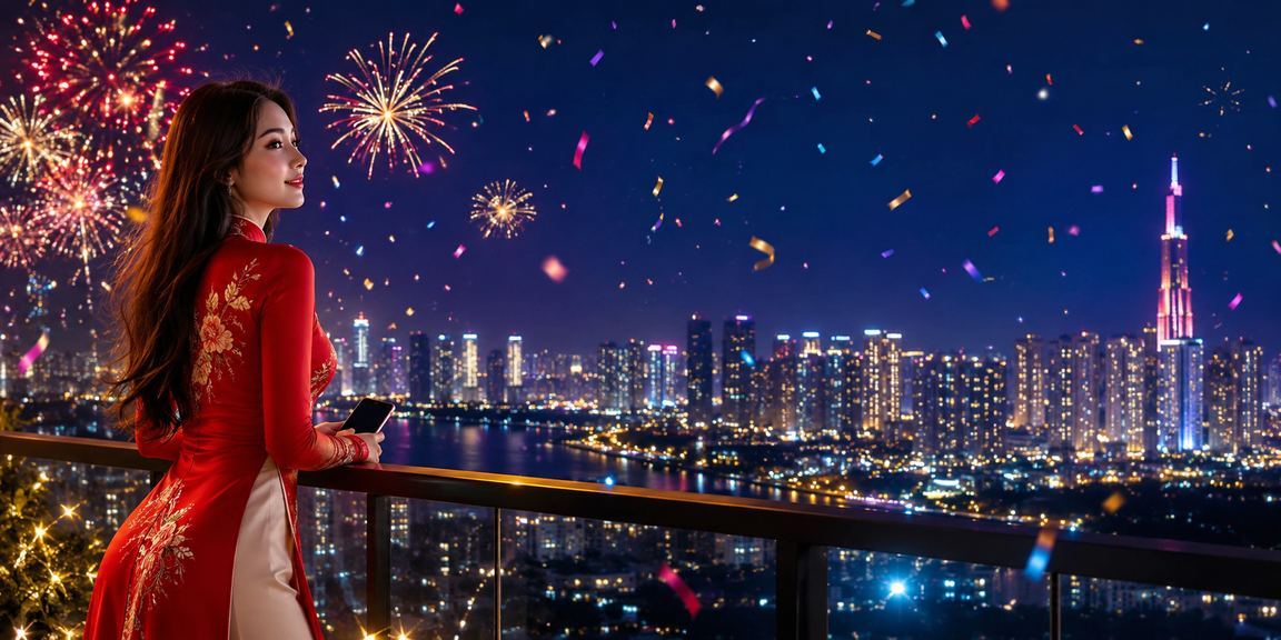 Người phụ nữ mặc áo dài đăng ký tài khoản nhận thưởng tại TP. Hồ Chí Minh